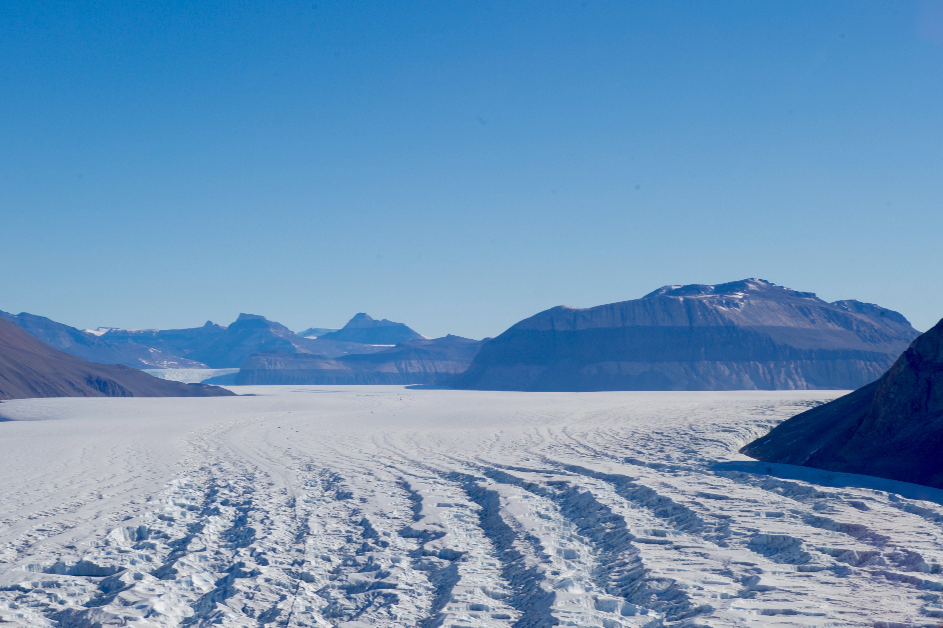 Ice flow in the McMurdo Dry Valleys in Antarctica.